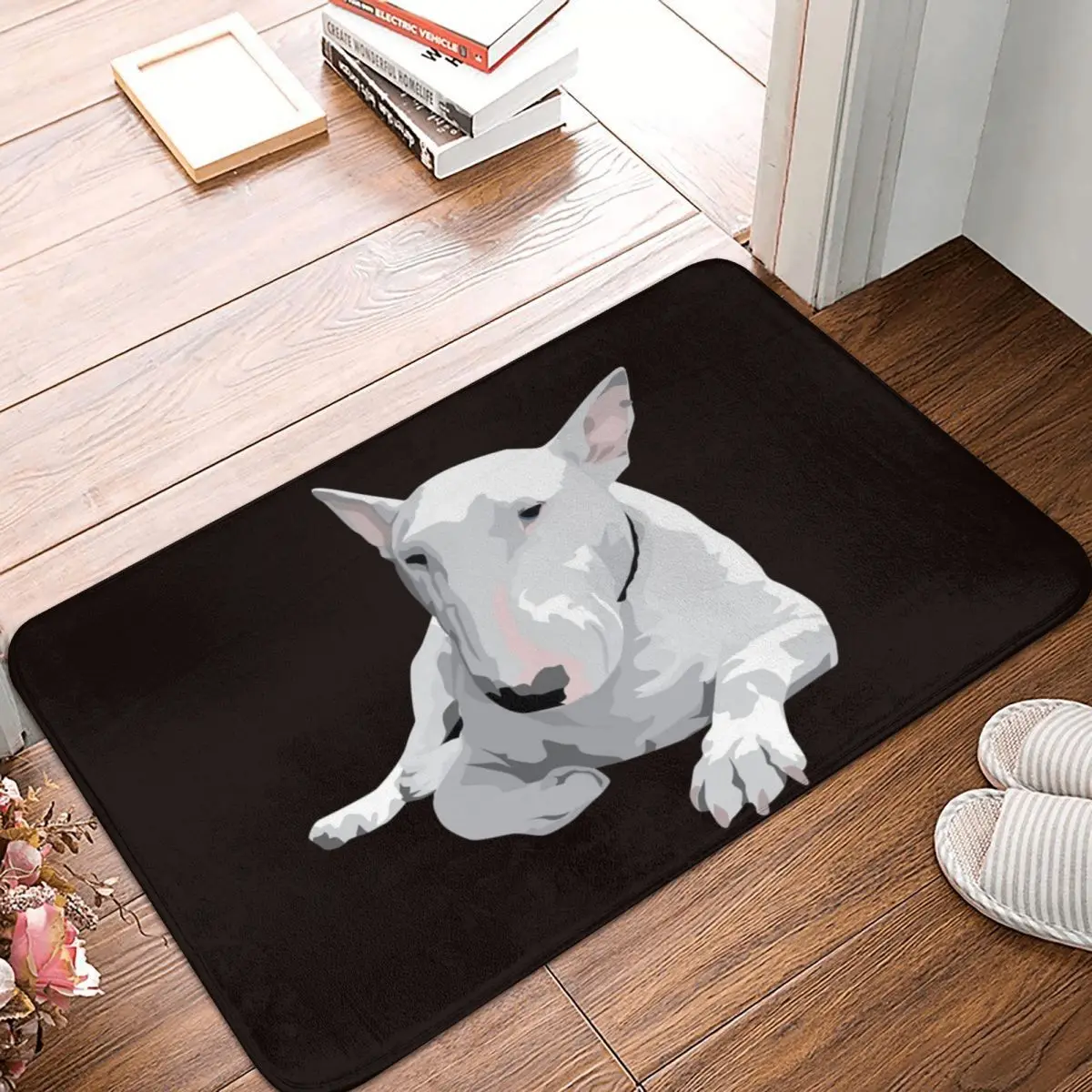 

English Bull Terrier Doormat Rug Carpet Mat Footpad Polyester Anti-slip Sand Scraping Entrance Kitchen Bedroom Balcony Toilet