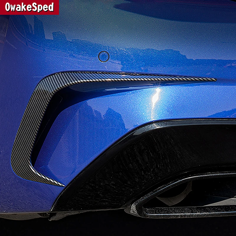

Carbon Fiber Color Rear Bumper Fog Light Eyebrow Trunk Lamp Spoiler Sticker For BMW 3 Series G20 G28 2020-2022 Car Accessories