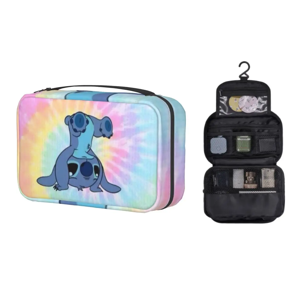 

Custom Colorfull Stitchs Toiletry Bag Women Funny Anime Cosmetic Makeup Organizer Lady Beauty Storage Dopp Kit Case