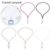 1pc lightweight retractable crystal rhinestone hanging rope necklace neck strap lanyard