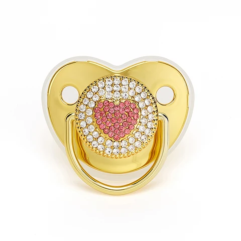 Детская силиконовая соска с крышкой Bling Стразы
