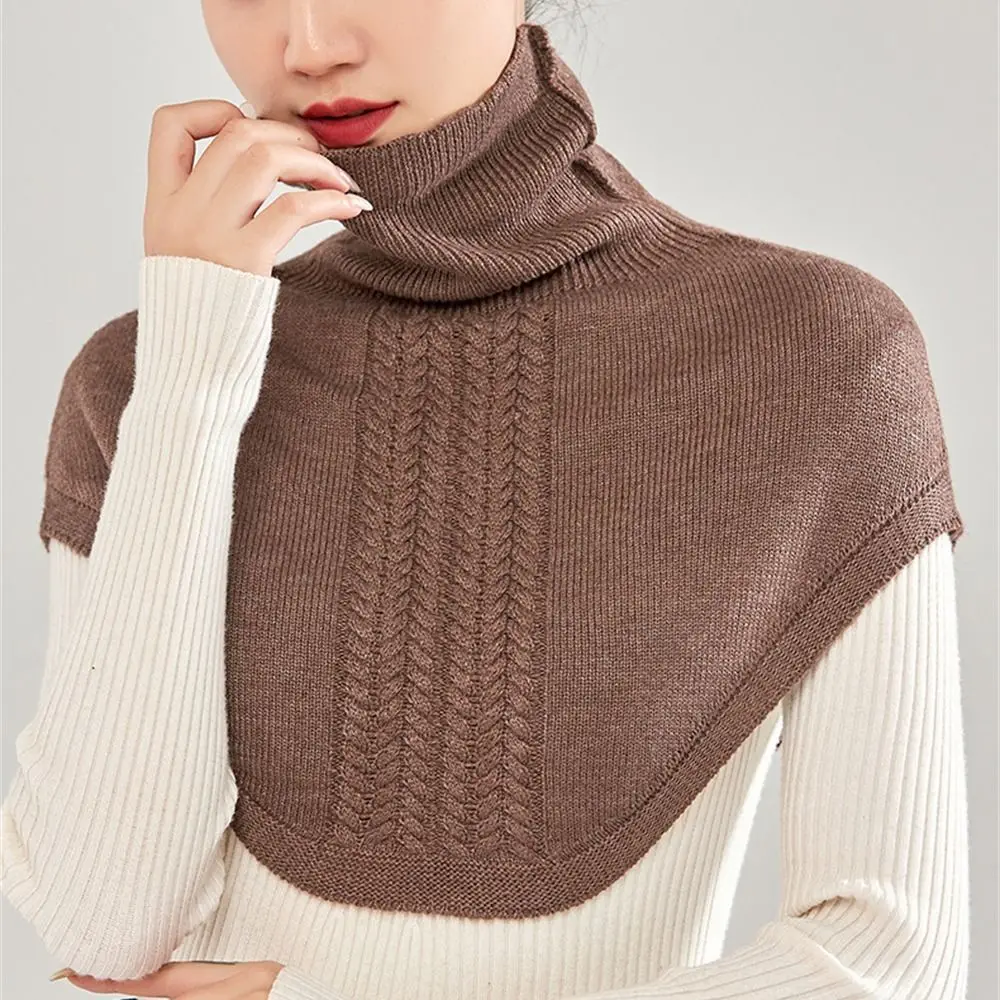 Ежедневный искусственный воротник из искусственной шерсти мягкий вязаный