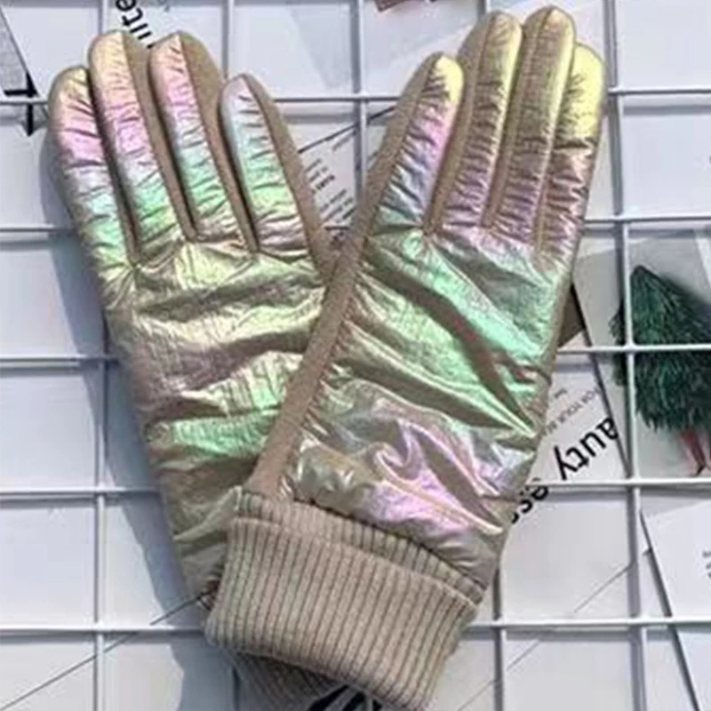 

New Fashion Grace Lady Glove Mittens Women Winter Vintage Driving Cycling Keep Warm Touch Screen Glossy Windproof Gloves