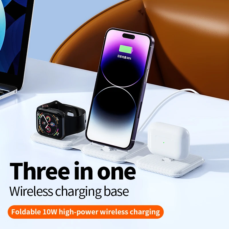 

100W 4 in 1 Foldable Wireless Charging Station For iPhone 14 13Pro Apple Watch 7/6 For Samsung Galaxy Watch Chargers 4/3 S22 S21