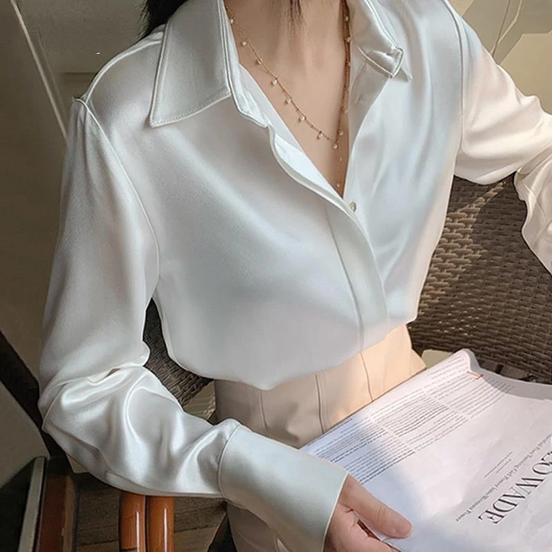 

Blusas Mujer 2023 New Spring Autumn Turn Down Collar Shirt Long Sleeve Office Ladies Women Blouses Women Tops Clothing B112