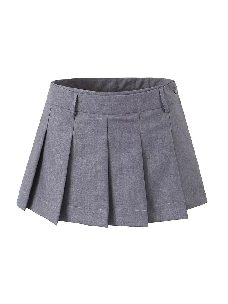 

Женские винтажные шорты BSK & ZA & TRF, модные плиссированные облегающие юбки с высокой талией и боковой молнией, 2023
