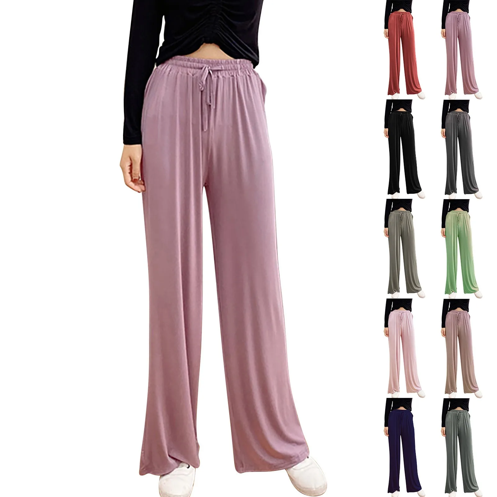 

Женские брюки для йоги, женские повседневные расклешенные брюки, универсальные повседневные брюки с широкими штанинами, повседневная одеж...