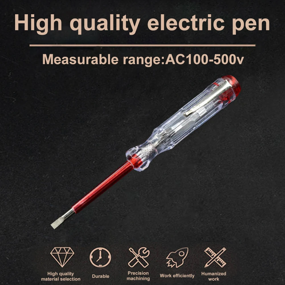 

Отвертка с тестером ручка детектора напряжения AC/DC 100-500 В Бесконтактный тестовый карандаш вольтметр детектор мощности электрический индикатор