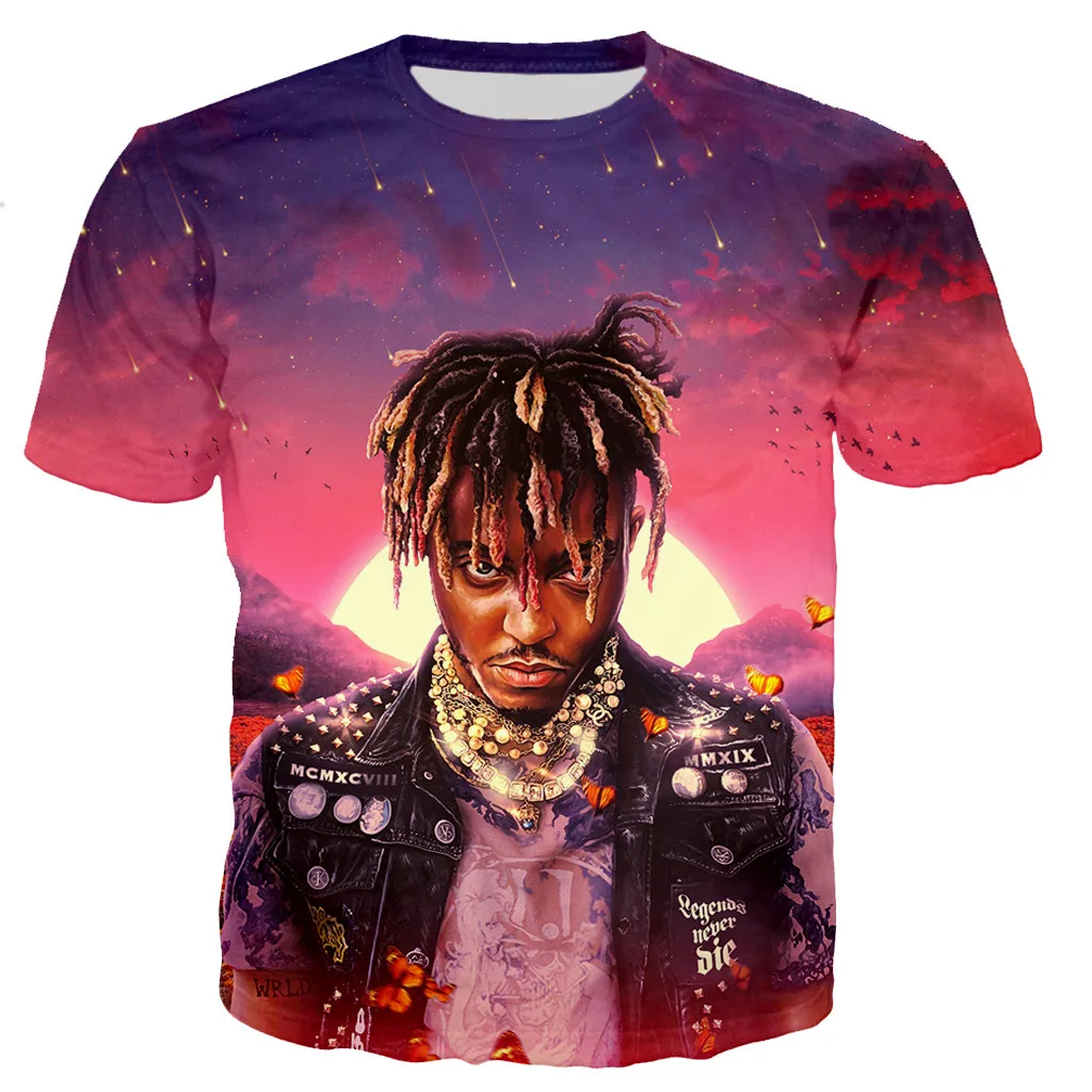 

2023 Rapper Juice Wrld T Shirts New Fashion 3D Juice Wrld Printed T-shirt Men/women Casual Hip Hop Harajuku Streetwear Tops Tees