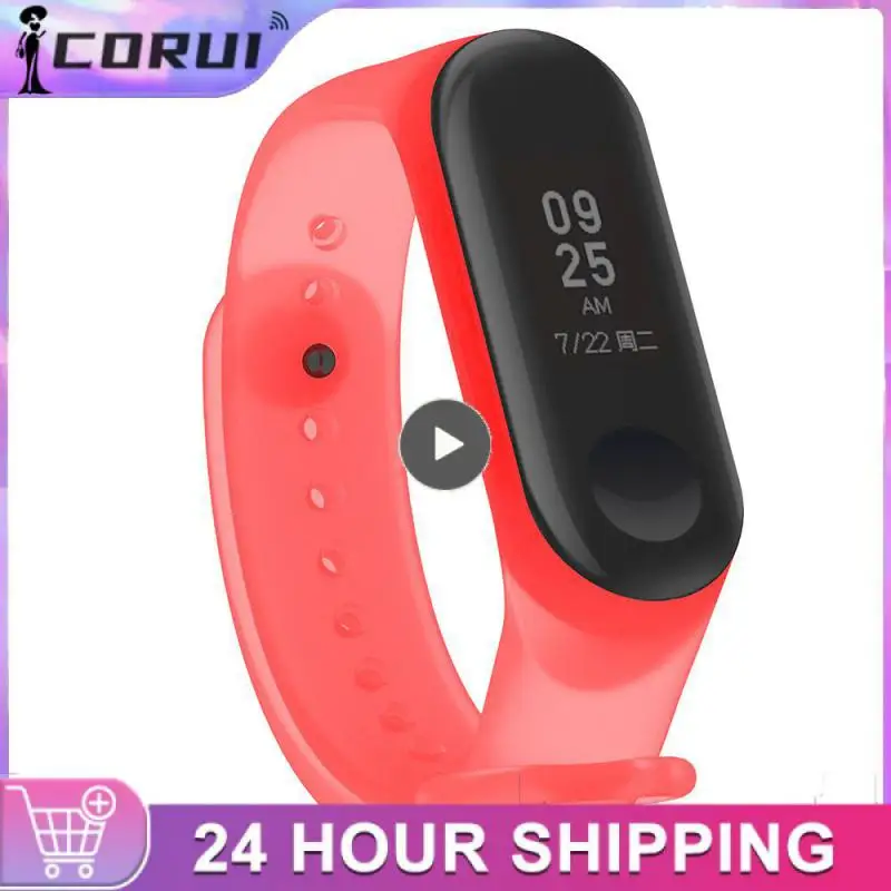 

Unisex Silicone Strap Thickened Transparent Wristband Tpu Sweatproof Replacement Strap For Mi Band 5/6 Accessories