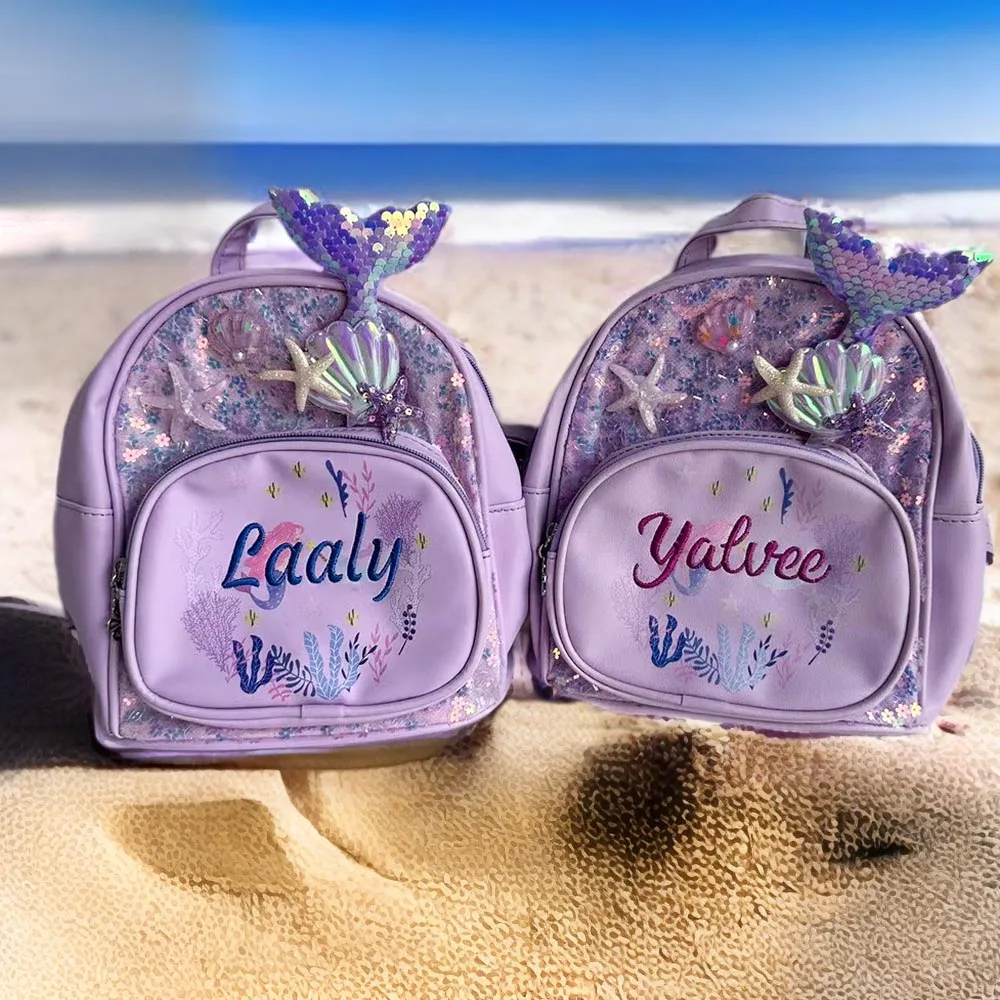 

Cute Mermaid Backpack Little Princess Girl's Mini Bag Personalized Name Kids Kindergarten Backpacks Primary Student Schoolbags