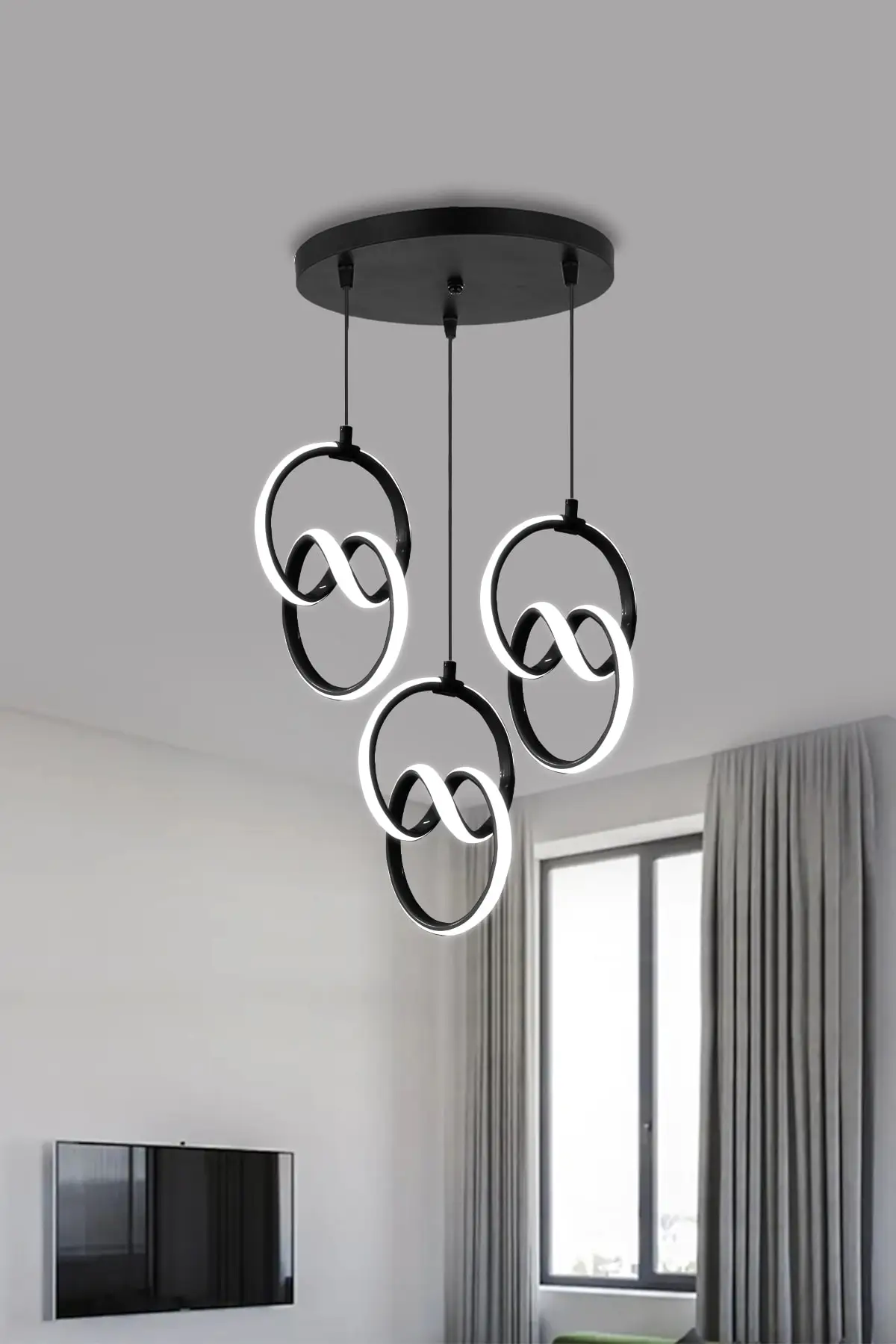 

Modern Sarkit 3 Lu Black Case White Light Led Chandelier 1 Year Warranty Signature Led Chandelier