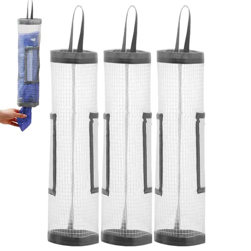 

3Pcs Garbage Bag Dispenser Wall Mounted Grocery Bag Holder For Easy Storage Hanging Storage Bag For Bedroom Kitchen Organizer