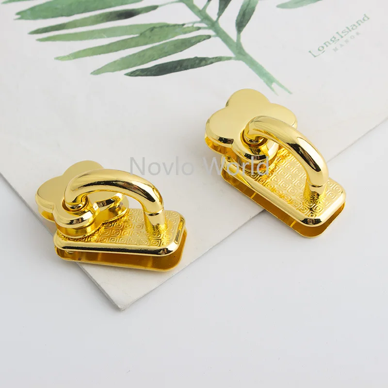 5-10-30pieces 27*27mm Alloy Bag Lock Twist Lock K Gold Tuck Lock Bag Clasp Accessories for Leather Bag