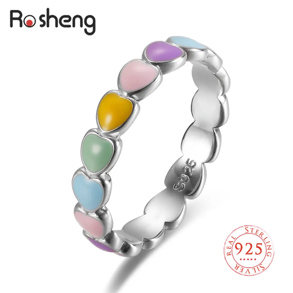 Женское кольцо в форме сердца из серебра 925 пробы