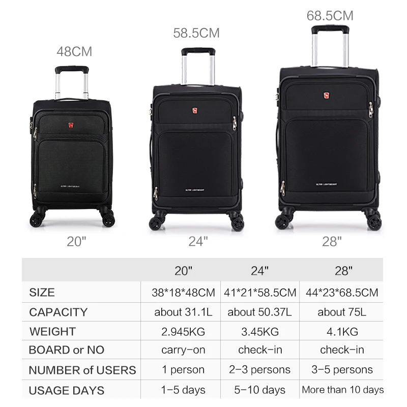 OIWAS Carry On Suitcase 20/24/28 Inch Business Travel Bag Rolling Luggage Trolley Case Rolling Wheels Men Women Luggage Trip