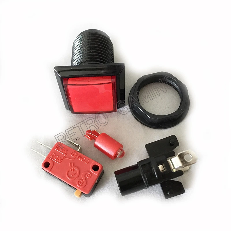 1 шт. 32 мм квадратная аркадная Кнопка с подсветкой кнопка микропереключателем для