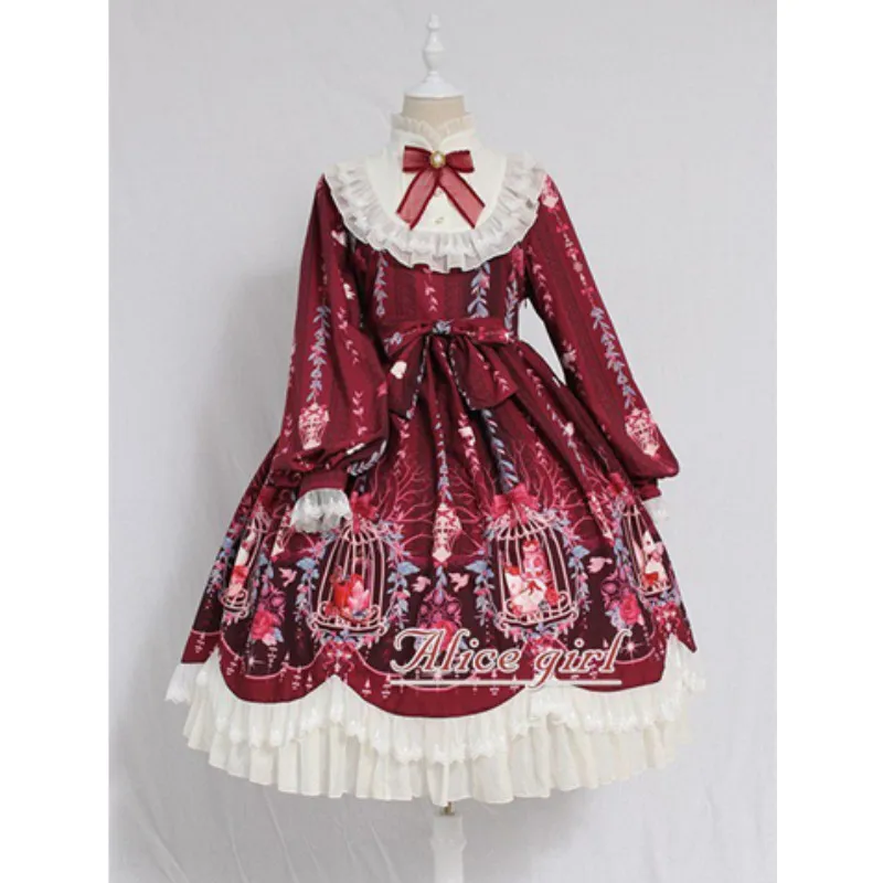 

Women Kawaii Lolita Dress Lace Maid Costume Cosplay Soft Sisters Cute Sweet Dress Female Long Sleeve Party Clothes