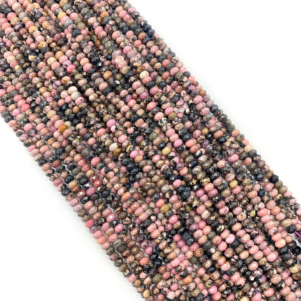 Бусины из натурального камня для ожерелья с малахатным Рубином 2x3 мм розовый