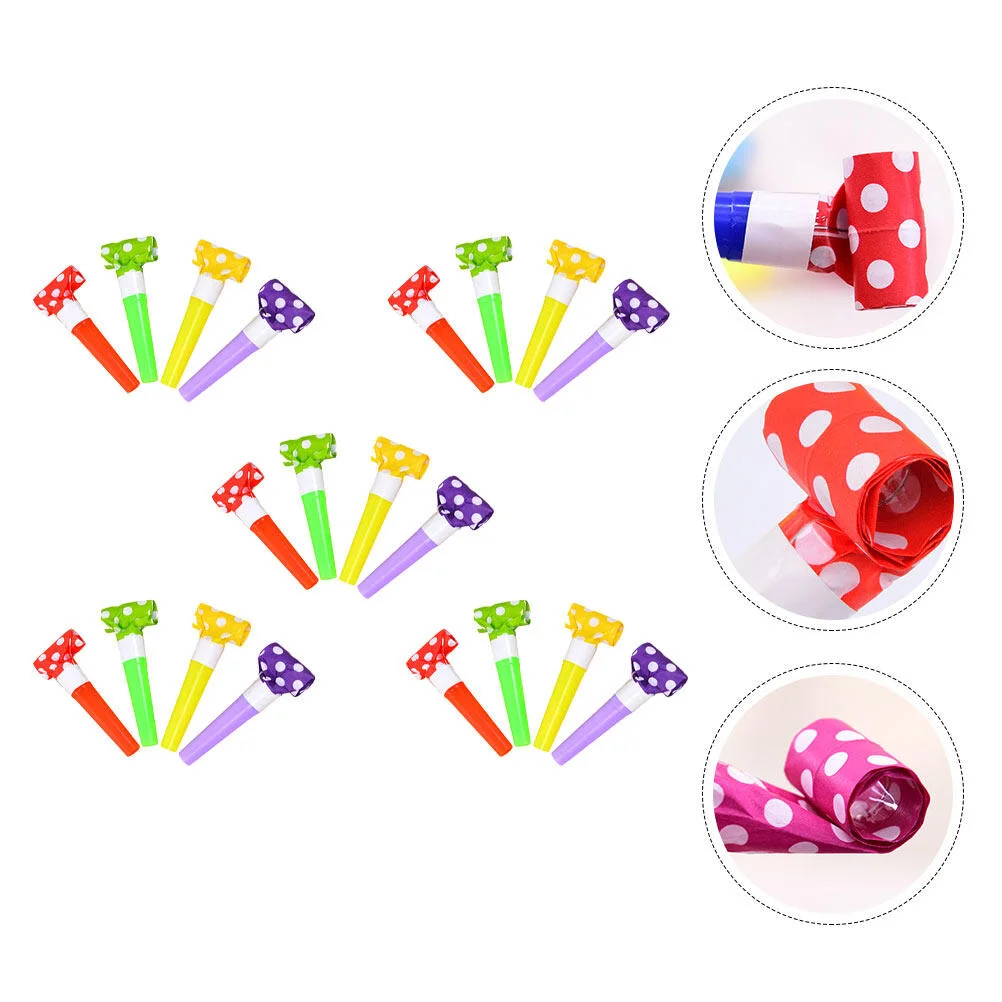 

Polka Dot Paper Blowing Dragon Cheering Props Colorful Whistle Blowouts Whistles Party Noisemakers