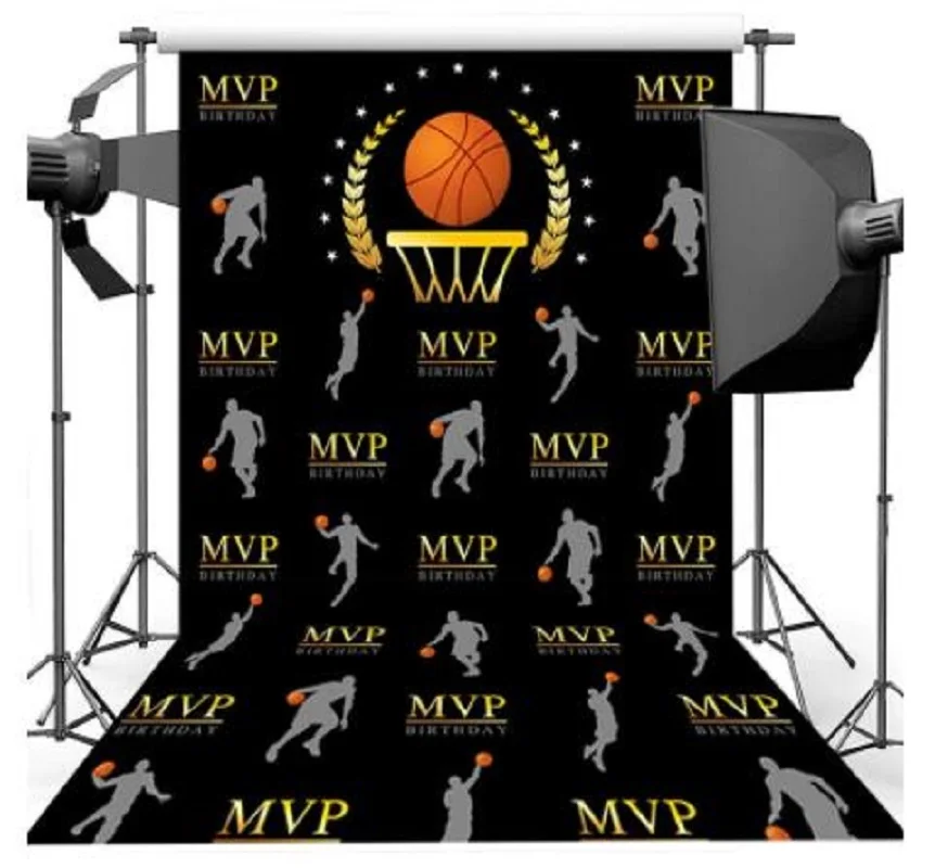 

Photography Backdrop MVP Basketball Repeat Steps Boy Basketball Birthday Party Decor Banner Photo Background Poster