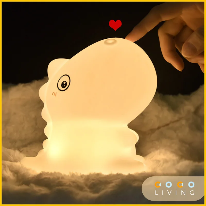 

Светодиодный ночник Xiaomi Mijia, мягкий силиконовый ночник с Usb-зарядкой для детской комнаты, игрушек динозавров, подарок для детей, светильник д...