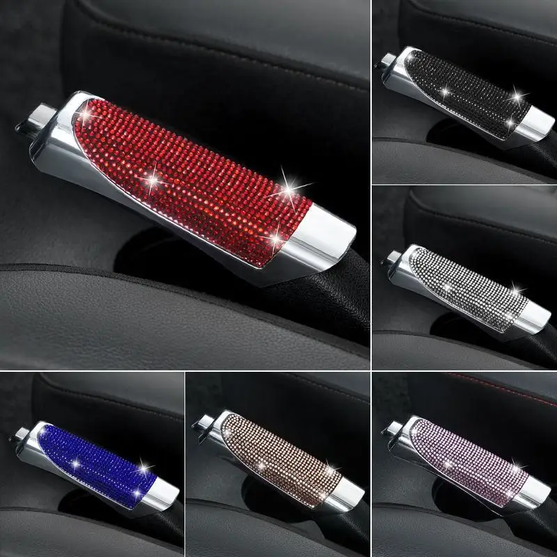 Фото Bling автомобильные чехлы для ручного тормоза, универсальные автомобильные ошейники переключения передач, алмазные автомобильные блестящие аксессуары для интерьера для женщин №1