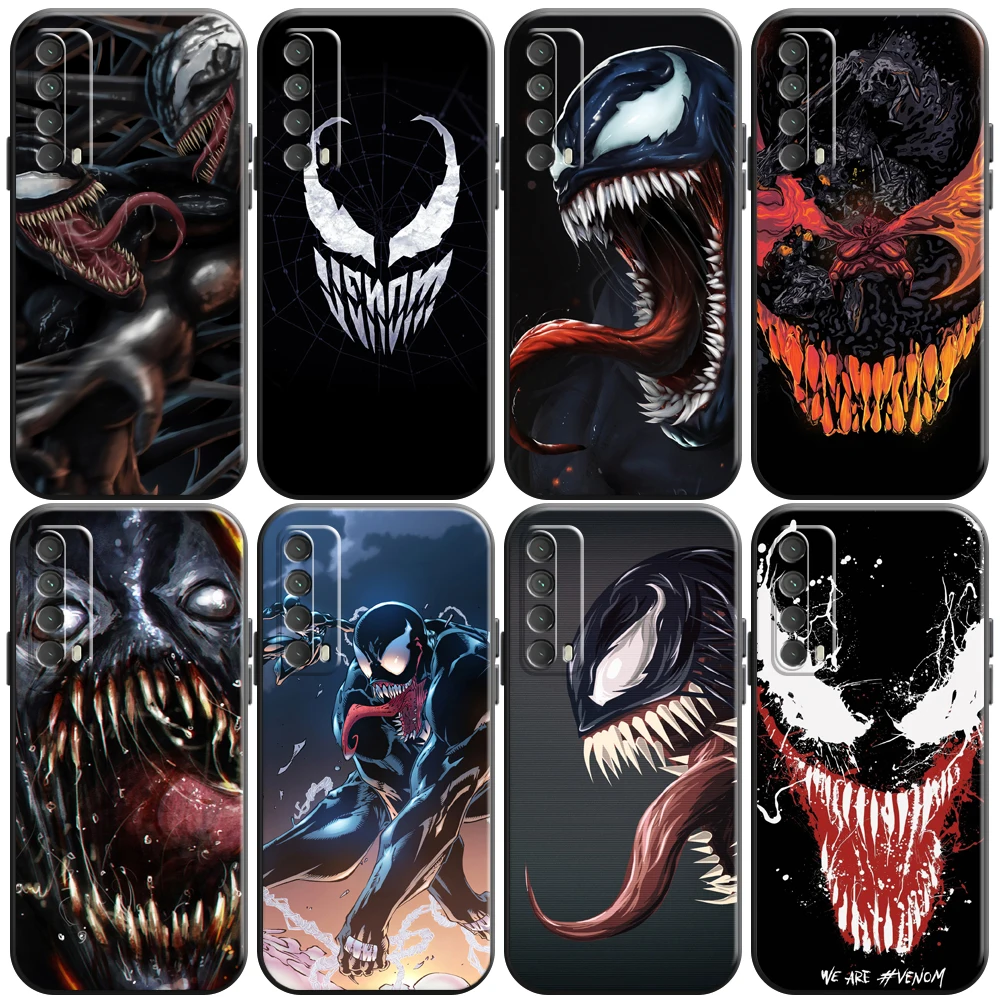 

Marvel Venom COOL Phone Case For Huawei P Smart Z 2019 2021 P20 P20 P30 Lite Pro P40 Lite 5G Coque Black Liquid Silicon Soft