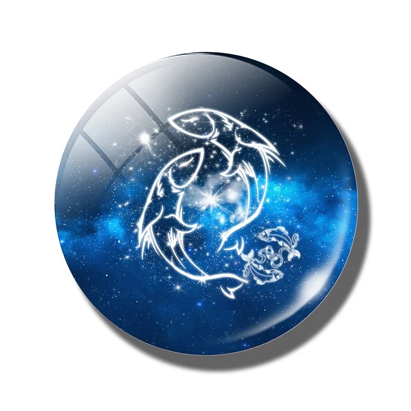 Магниты для холодильника EQJJYPOC 12 созвездий стеклянные 30 мм