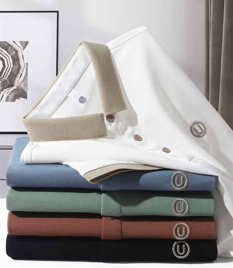 

Summer Men's Embroidered Polo Shirt Casual Breathable Lapel Brand Short Sleeve Shirt High Quality Men's Pure Cotton T-Shirt