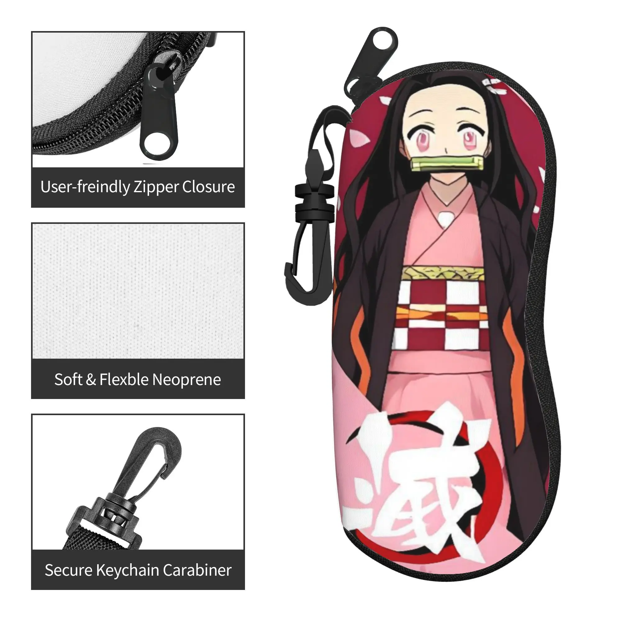 Фото Чехол для очков Nezuko Kamado Demon Slayer, милый чехол для очков Inosuke Hashibira для мужчин и женщин, коробка для солнцезащитных очков, чехол-футляр №3