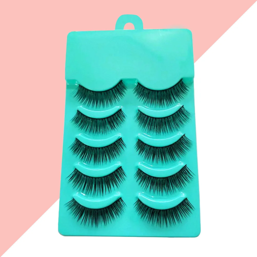

5 Pairs False Eyelashes Premium Natural Look Cross Makeup Tools Lashes Eyelashes Extensions for Teenager