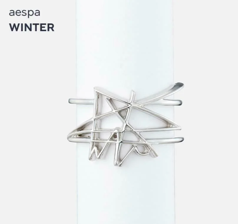 

KPOP SMTOWN Aespa SIGNATURE RING Korean Girl Group Kim Minjung Art Signature Ring Ning Yizhuo K-POP