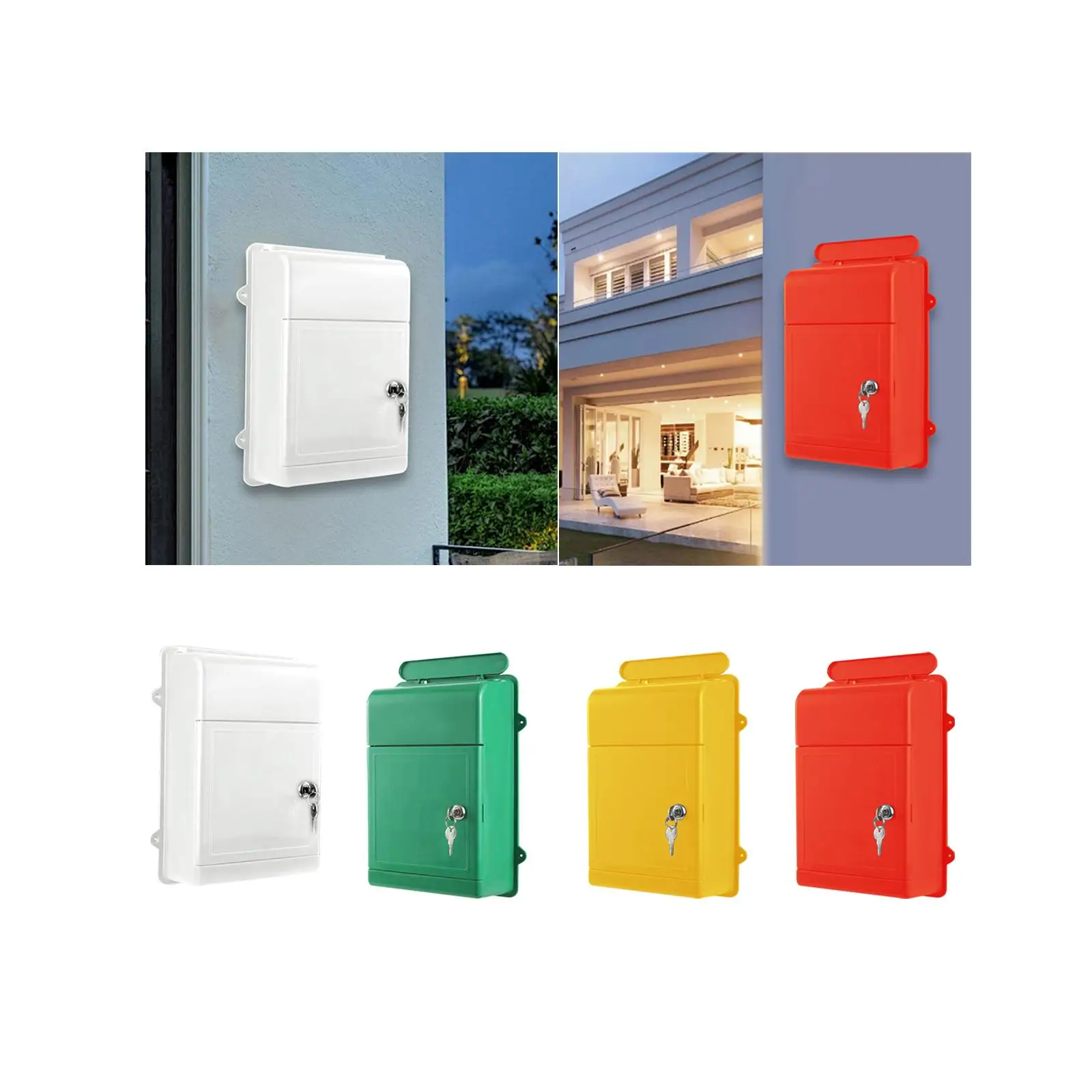Wall Mount Mailbox with Key Suggestion Box Postbox for Outdoor House Street Wall Mount Mailbox with Key Suggestion Box Postbox for Outdoor House Street