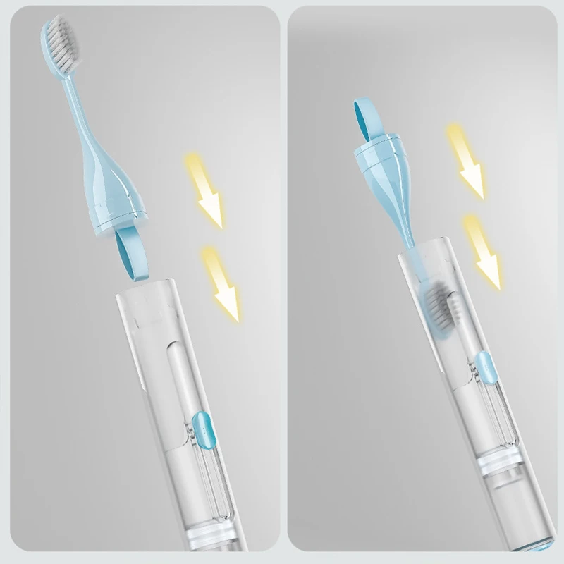 Складная зубная щетка может удерживать зубную пасту портативная для путешествий