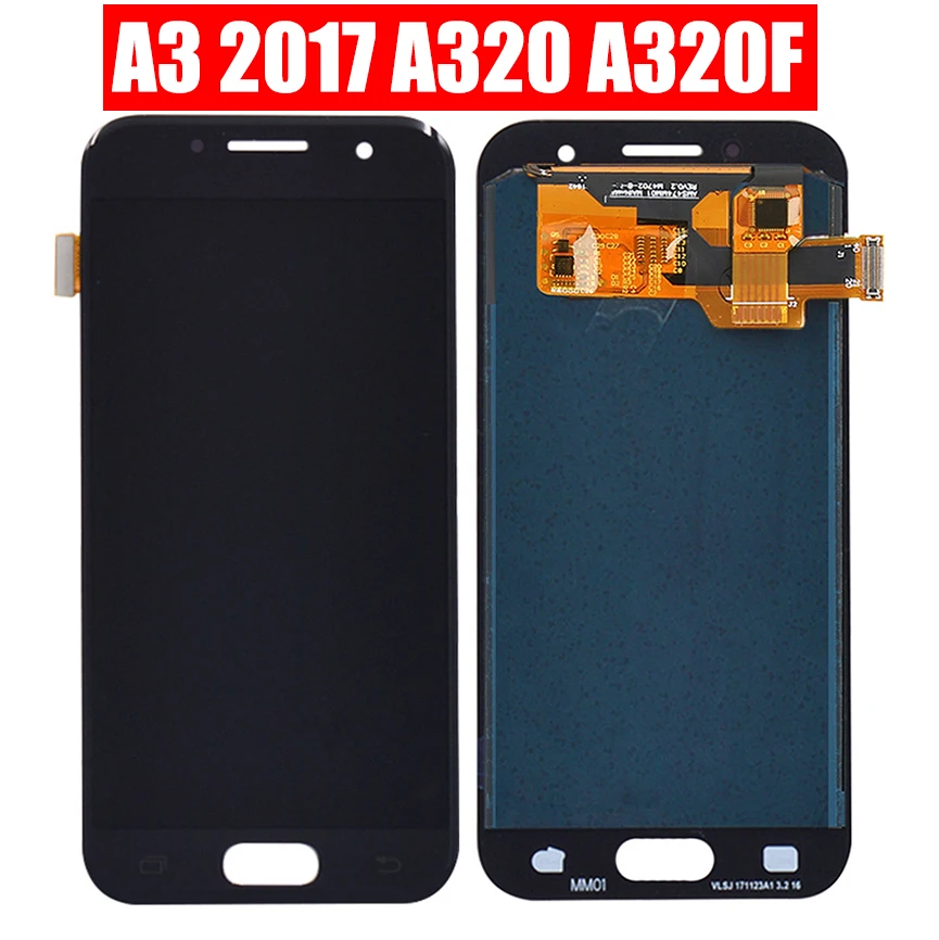 

ЖК-дисплей для SAMSUNG GALAXY A3 2017, ЖК-дисплей, модуль, сенсорный экран, дигитайзер, датчик в сборе для Samsung A320 A320F, ЖК-дисплей Pantalla