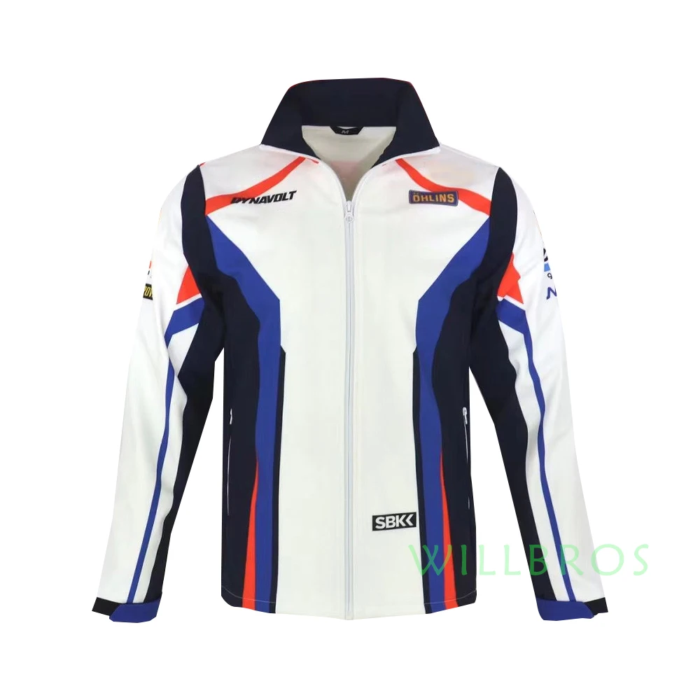 

Белая мотоциклетная Толстовка Superbikes для BMW Motorrad Team Race, Хлопковая мужская куртка на молнии с мягкой флисовой подкладкой