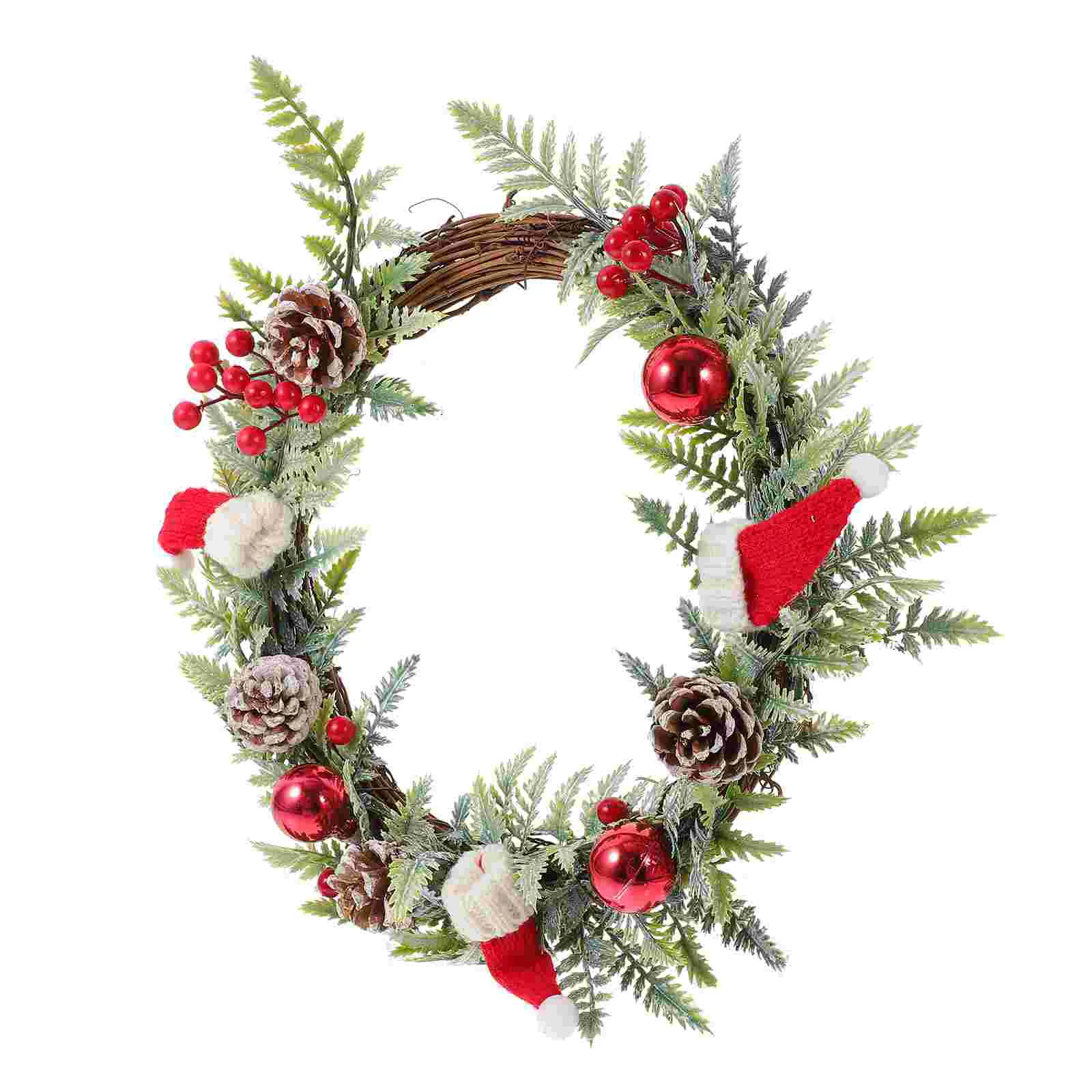 

Decorative Candles Christmas Wreath Xmas Scene Garland Artificial Pine Cones Wall Decoration Front Door