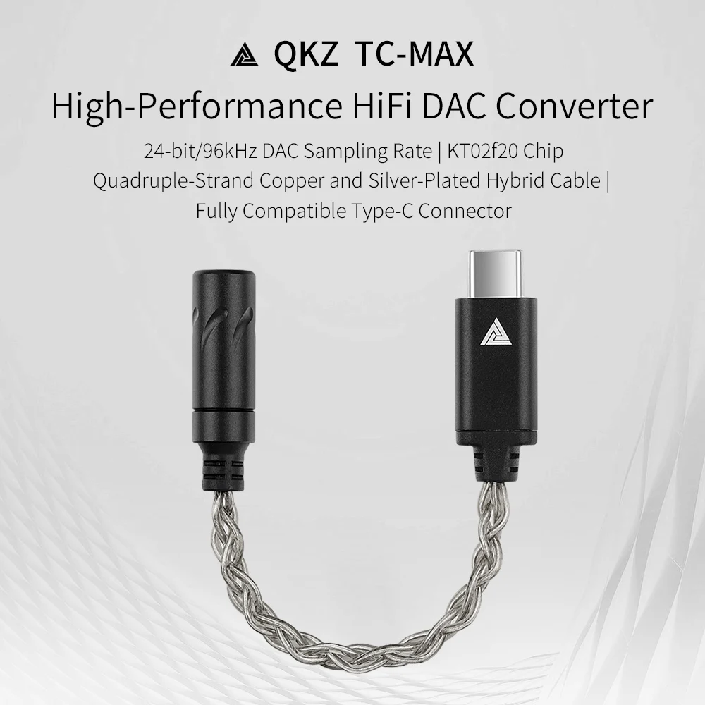 Фото QKZ TC MAX Pro USB Type-C to 3.5mm Audio interface Decoder Adapter Headphone Amplifier CX31993/KT02F20 for iPhone Samsung HUAWEI №3