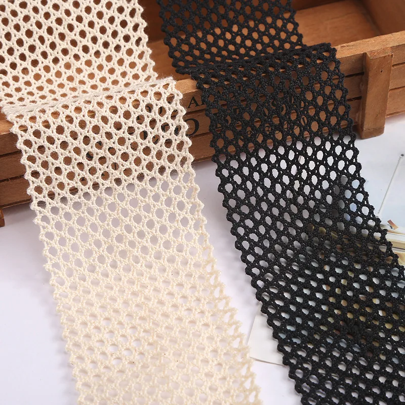 

2/5/10 Yards Transparent Mesh Hollow 6cm Wide Woven Cotton Thread Solid Color Lace DIY Decorative Underwear Lace Lace