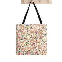 women shopper bag palomino horse floral farm nature horse bag harajuku shopping canvas shopper bag girl handbag lady bag