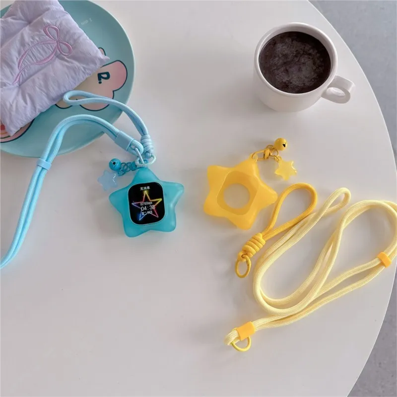 Фото Для Apple Watch Sport 1/2/3/4/5/6/7/8/9st Gen S10 S11 Ultra SE 38/45/41/44/42/46/49 мм, светящийся в темноте чехол-ремешок со звездами для детей №3