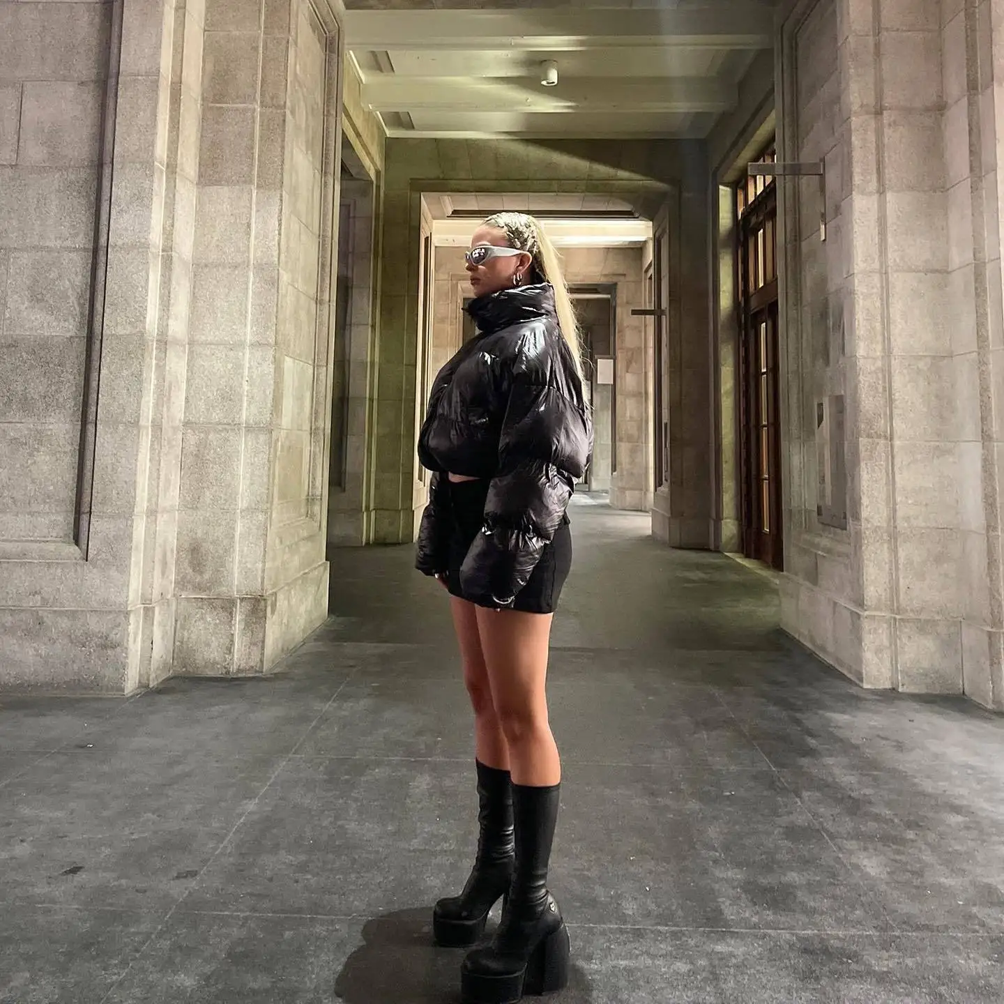 2022 Autumn and Winter New Street Personality Short Cotton Jacket Cool Hot Stand-Up Collar Zipper Bread Clothes Jacket