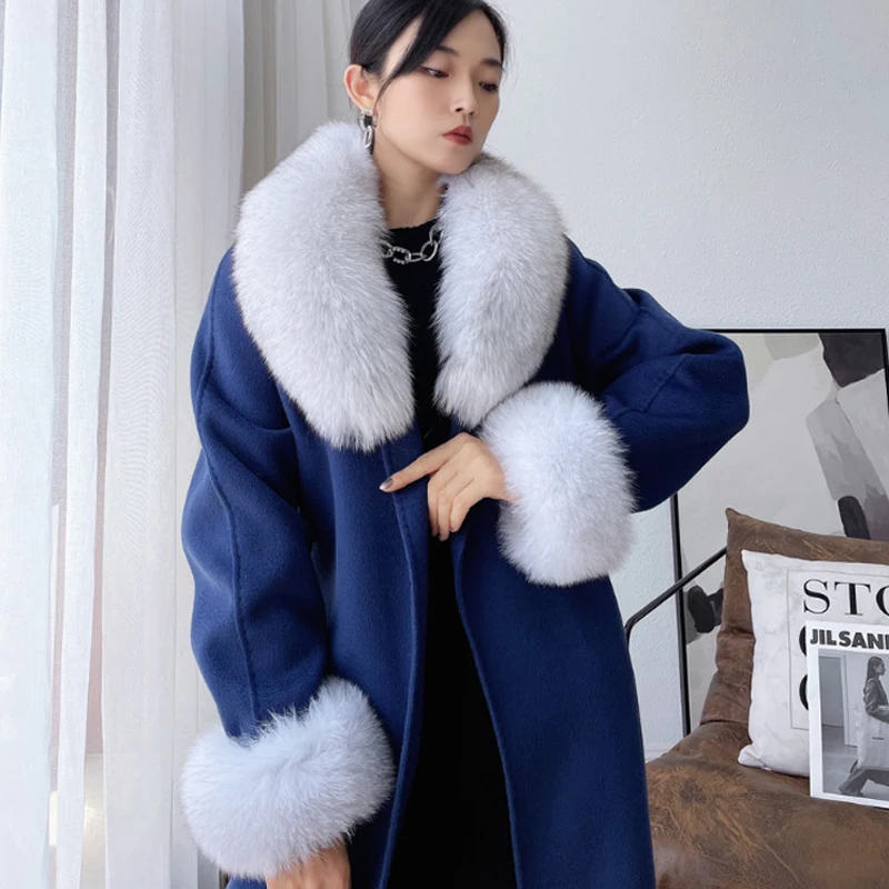 Женский шарф с воротником из натурального Лисьего меха теплые шарфы на шею шаль