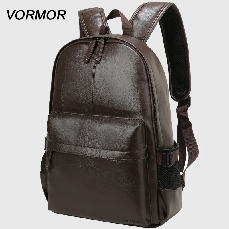

2023 VORMOR Brand waterproof 14 inch laptop backpack men leather backpacks for teenager Men Casual Daypacks mochila male