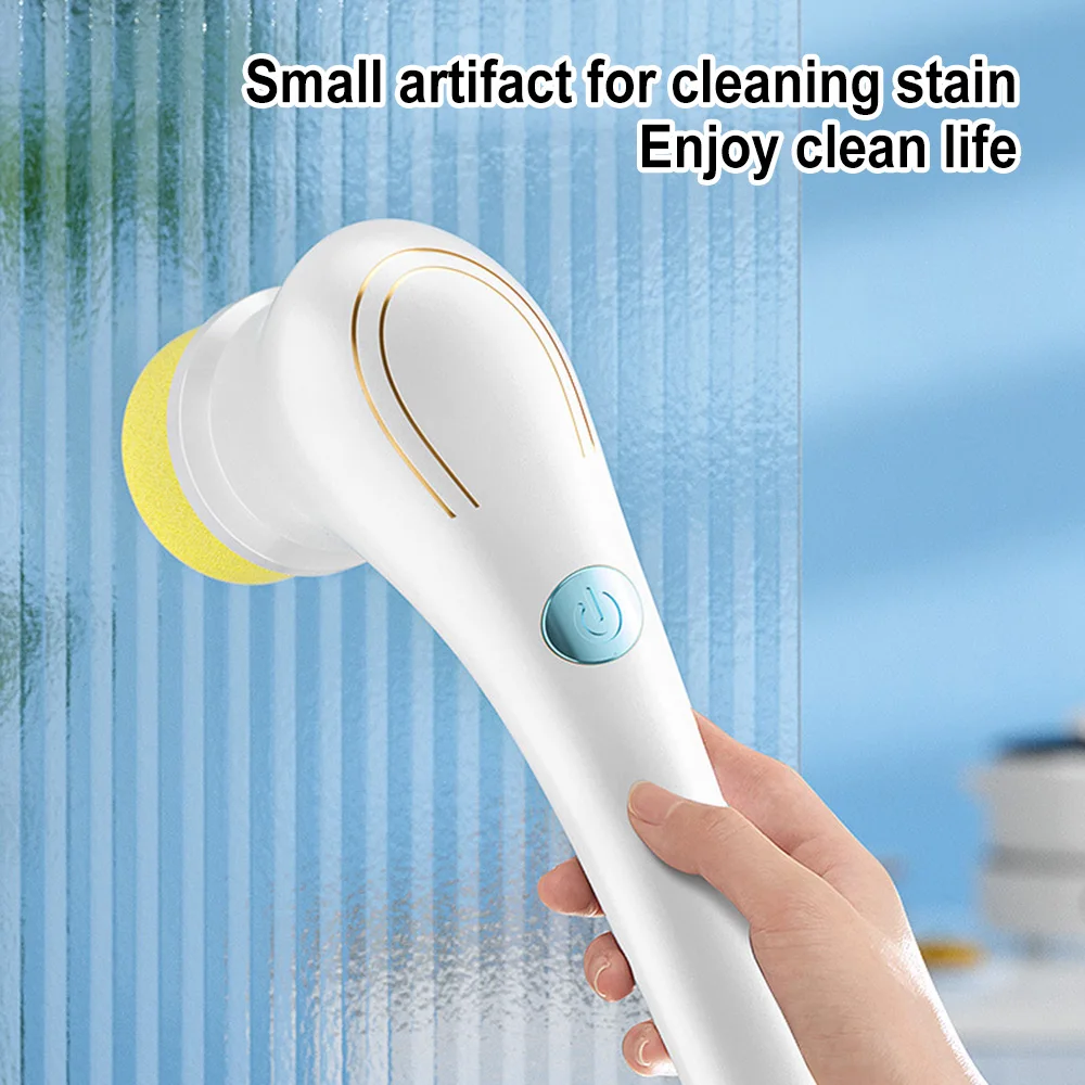

5 In 1 Portable USB Rechargeable Electric Cleaning Brush Kitchen Dishwashing Gadgets Bathroom Wash Brush Tools