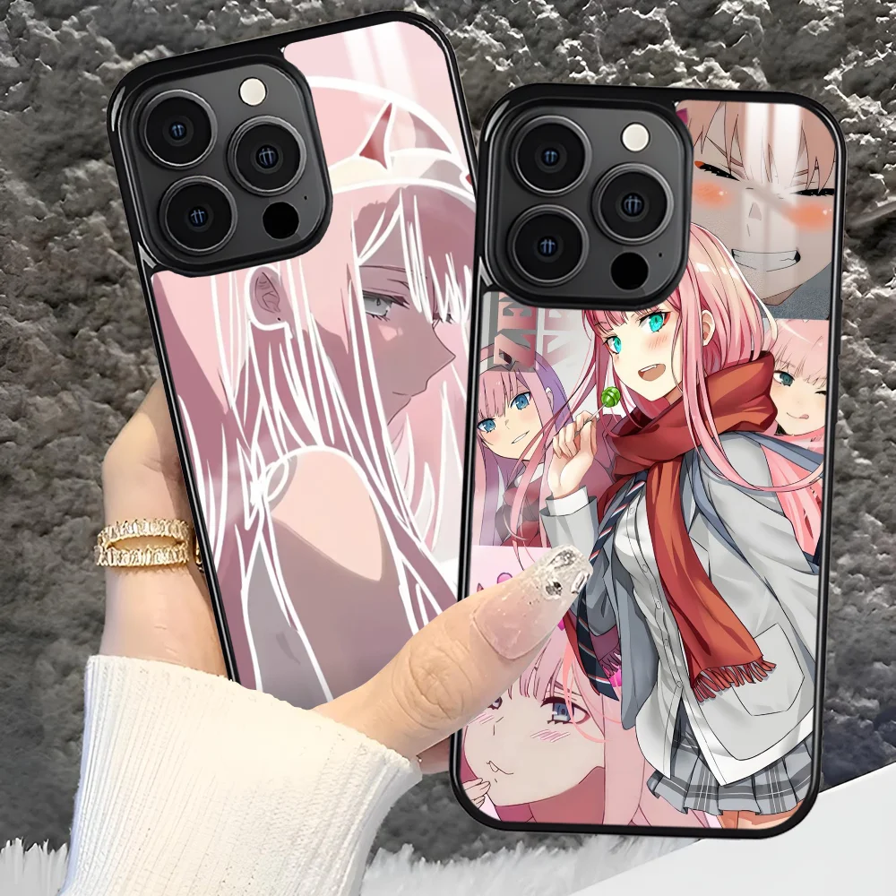 Чехол Z-Zero Two D-Darling in the Franxx для iPhone 16 15 14 13 12 11 Pro Xs Max Mini Plus противоскользящий