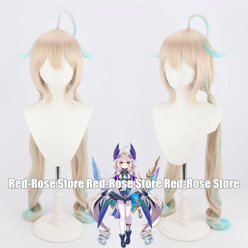 

New VTuber Enna Alouette Cosplay Wig 130cm Long Curly Ponytails Pale Blonde Synthetic Hair NIJISANJI Youtuber Girls Role Play