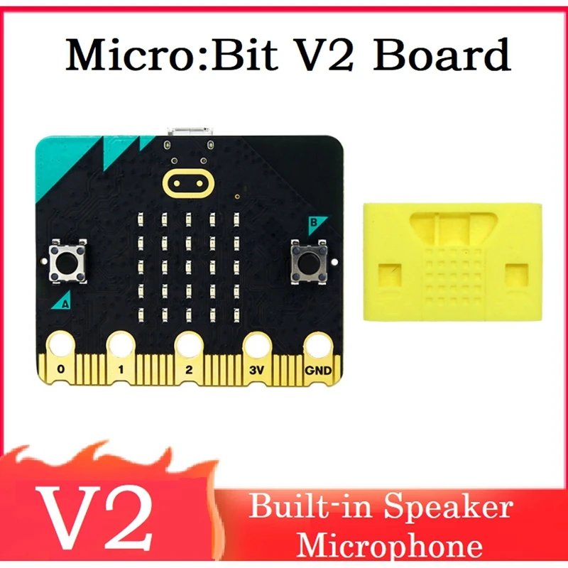 

BBC Micro:Bit V2.0 GO Kit Built-In Speaker Microphone Touch Sensitive Programmable Development Board+Protective Case
