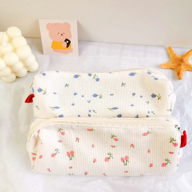 

Fresh Style Pencil Bag Small Flowers Pencil Cases Cute Simple Pen Bag Storage Bag Office School Supplies Student Stationery Gift